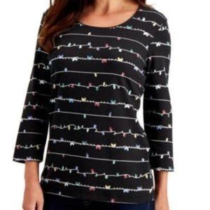 NWT Karen Scott Christmas Lights Sweater